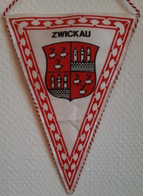Wimpel DDR Zwickau Stadt Wappen Schwan Trabant Sachsenring Sachsen Ostalgie rar