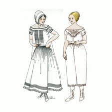 Past Patterns 0706 - 1850s Petticoat Drawers Sewing Pattern bust sizes 32-47