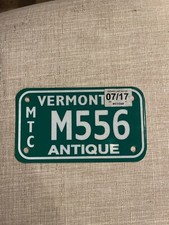 2017 VERMONT VT ANTIQUE MOTORCYCLE MC LICENSE PLATE # M556
