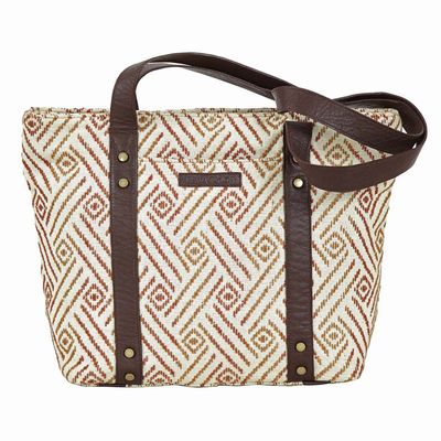 Bella Taylor Small Tote Shoulder Bag - Lightweight Multi-Pocket Quilted Handbag, Khaki Floral Print - View #3
