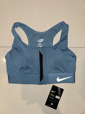 NIKE PRO COMBAT DRI-FIT FRONT ZIP SPORTS BRA WOMENS SIZE M