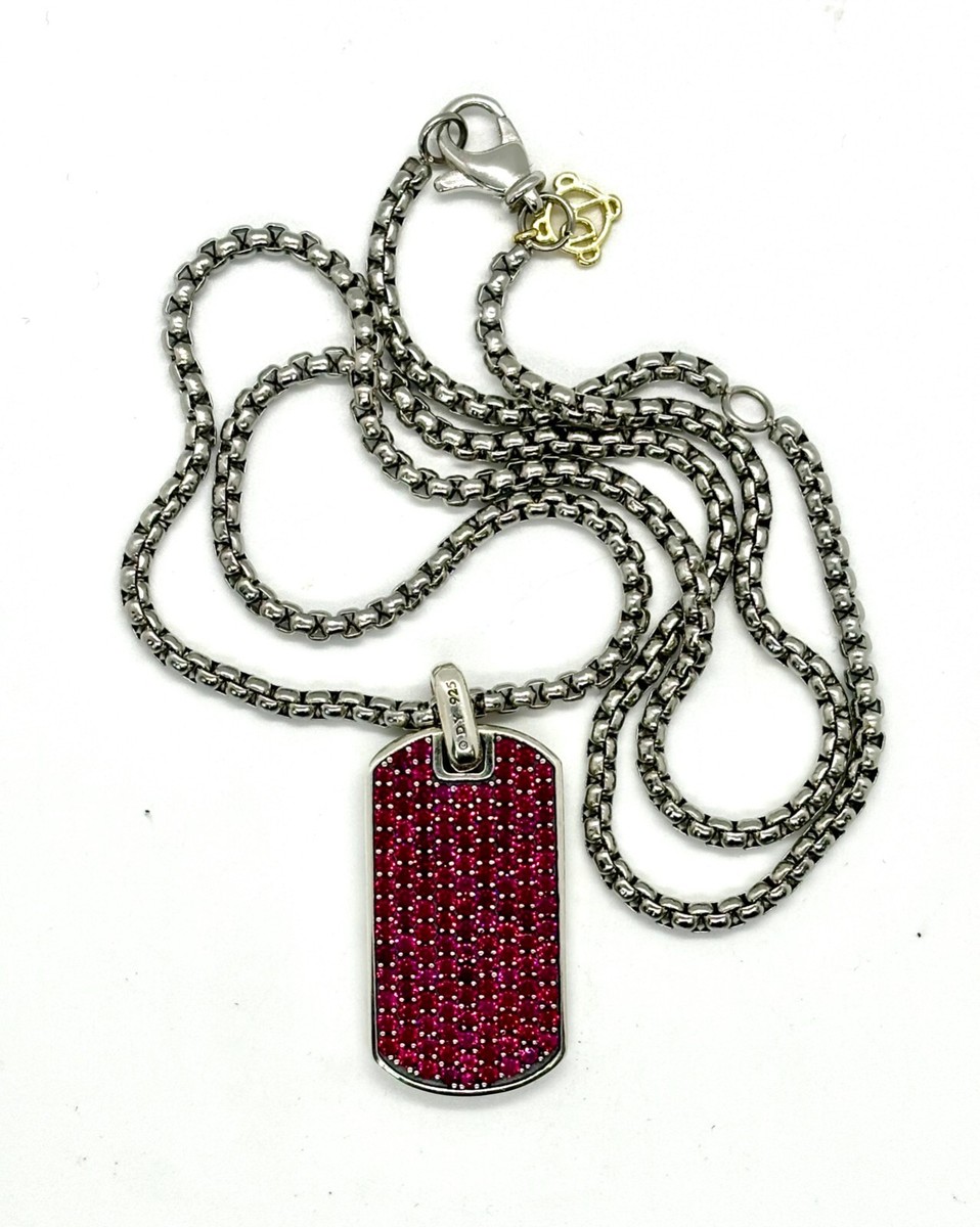 David Yurman Men's Sterling Silver 35mm Streamline with Ruby Dog