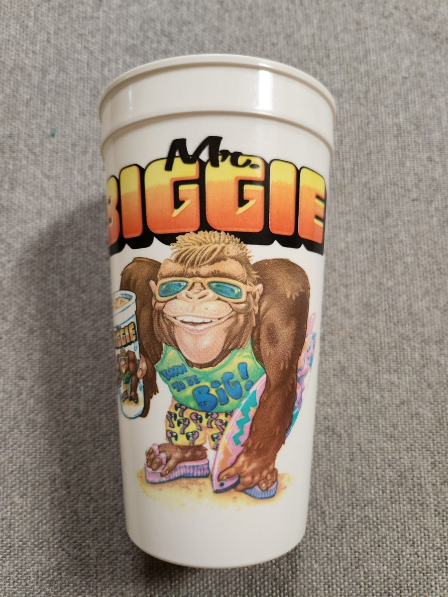 Vintage 80's Wendy's Mr. Biggie 32 Ounce Plastic Cup Surfing