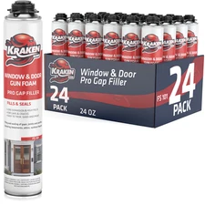 Kraken Bond PRO Window & Door Low Exp Gap Filler Gun Foam 24oz 24Pk Gun Not Incl