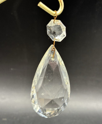 Set of 6 Vintage Crystal Teardrop Prisms 2.5'' Octagonal Beads Chandelier Crafts