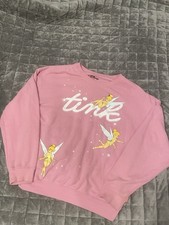 Womens Disney Tinker Bell Pull Over Sweatshirt Size Large Regular Cotton