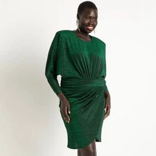 Eloquii NWT Green Sparkle Tulip Hem Empire Waist Cocktail Dress Size 20