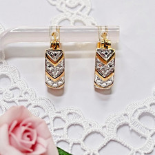 Two-Tone Ross Simons Gold Vermeil 925 Sterling Silver Hoop Huggie Earrings, 5/8"