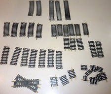 Atlas HO Snap Track Lot Straight Curve Crossing Brass Rail Large Mixed Set 40 pc