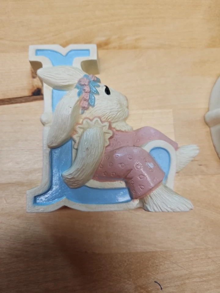 Винтажный настенный декор для детской комнаты 1992 Burwood пластик LOVE кролики - Изображение 3 из 4