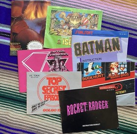 &iexcl;Lote de folleto de instrucciones y p&oacute;ster manual vintage de Nintendo NES! IronSword Batman