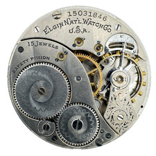 Antique 14s 1911 Elgin 2 15J Mechanical Open Face Pocket Watch Movement 357 USA