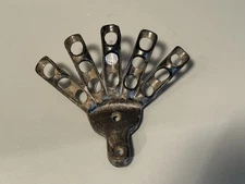 Vintage American Flag Pole Five 5 Way Cast Iron Holder Bracket Mount 6.5” X 6”