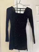 Free People NWT NEW size XS  Black  Velvet  Dress