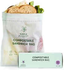 Compostable Sandwich Bags - Leak-Proof, Freezer-Safe, Extra Strong