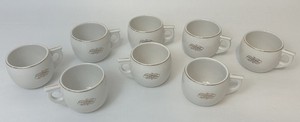 8 Old Crow Whiskey Punch Cups Mugs By Hall China Co Ohio Advertising Collectible