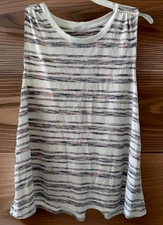 GAP Sleeveless Top Stripes Loose Flowing Sexy Details Gathered In Back Size S