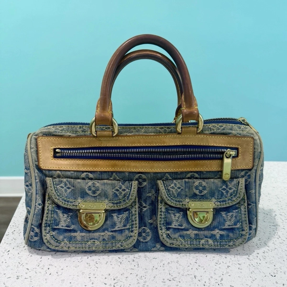 Louis Vuitton Denim Exterior Satchel/Top Handle Bag Handbags