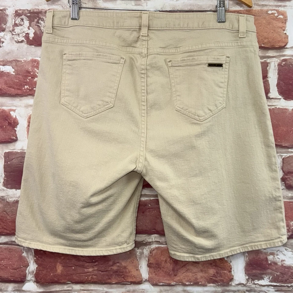 Michael Kors Bermuda Jean Shorts Womens 14 Tan Denim Stretchy Beachy Resort - Image 4 of 4