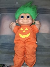 1990s Russ Berrie "Troll Kidz" pumpkin Halloween doll