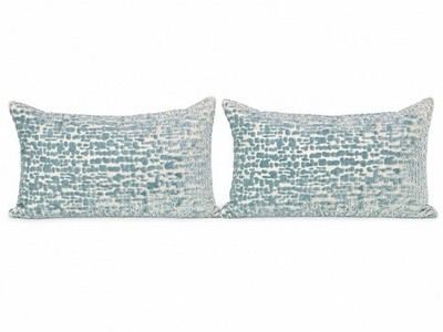 One Pair Custom Velvet Animal Spa Blue Lumbar Pillow Covers 24 Wide 14 High