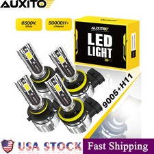 AUXITO Combo 9005+H11 LED Headlight High Low Beam Fog Light 6500K White CANBUS