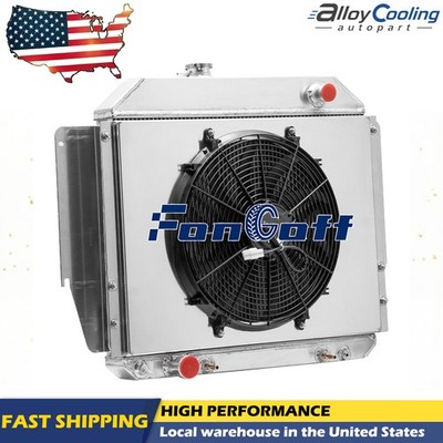4Row Radiator Shroud Fan For 1979-1991 Ford E100 E150 E350 E250 5.0L 5.8L V8