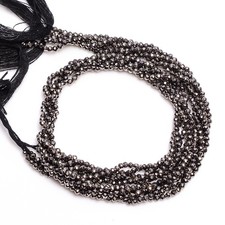 Natural Coated Pyrite Gemstone Round Micro Faceted Beads 2.5-3 mm Strand 12.5" 5