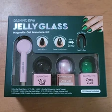 Dashing Diva Magnetic GEL Manicure Kit GREEN BASIL JELLY STARTER NIB