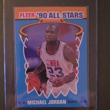 Fleer 1990-91 All-Stars Michael Jordan #5 NBA All-Star Team Basketball Card