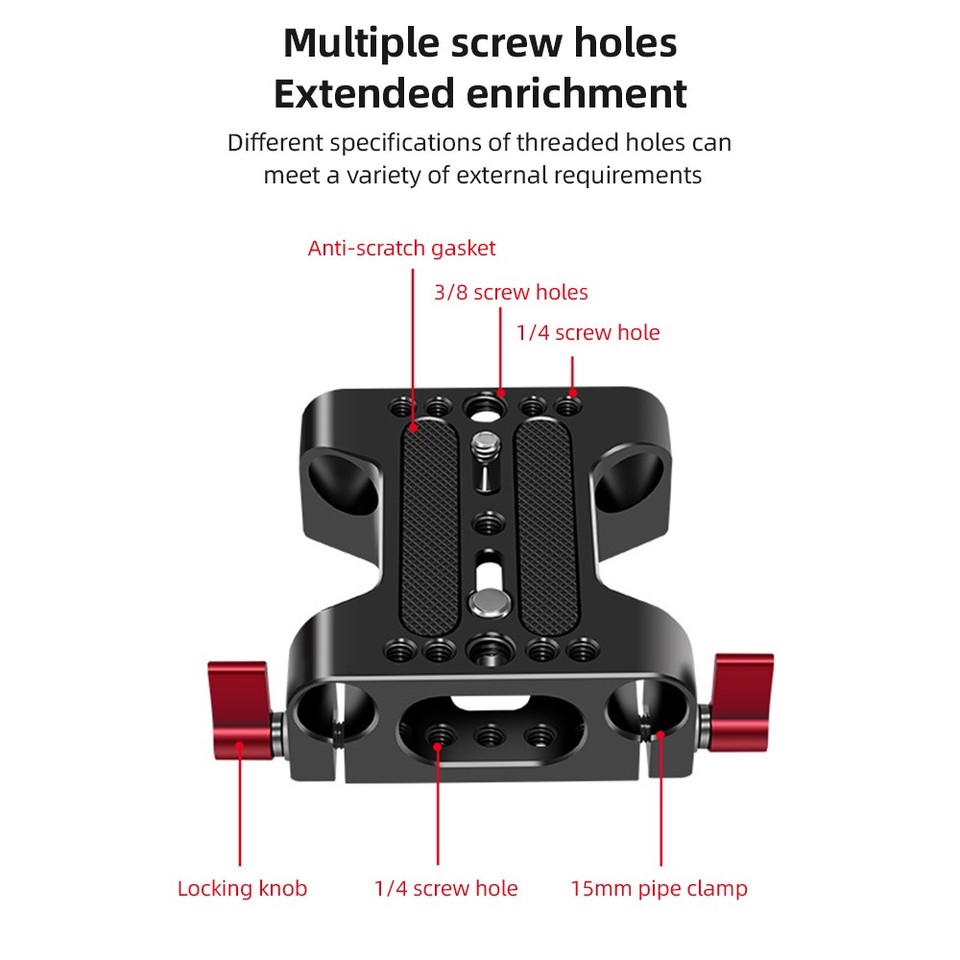 Camera Mounitng Rails Multipurpose Camera Base Plate With 15mm Rod Rail Clamp Tripod Mounting ...