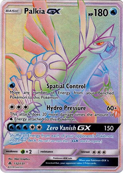 Lightly Played Palkia GX - 132/131 - Secret Rare Pokemon Forbidden Light