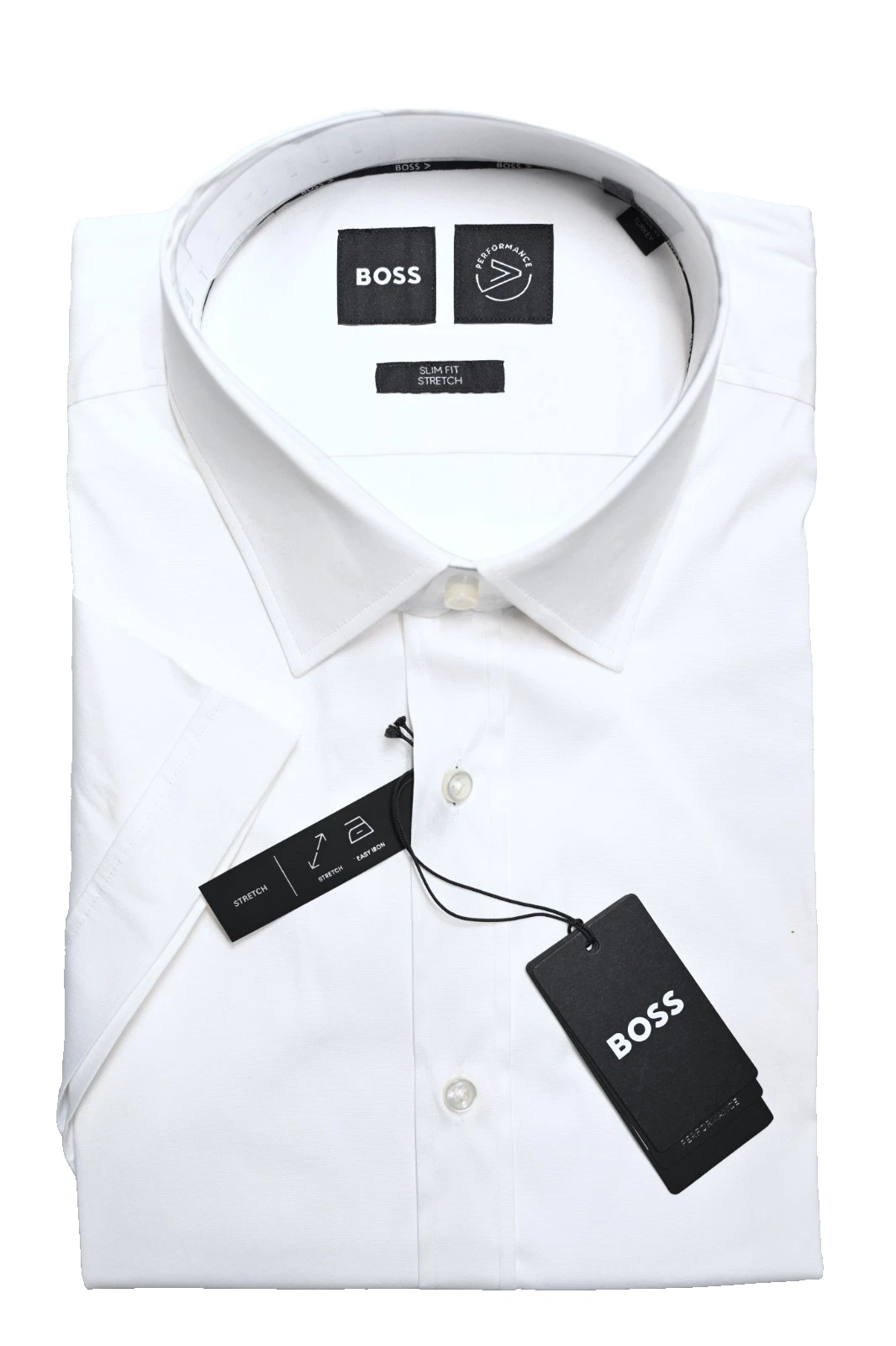 Hugo Boss Men Hank Travel Slim Performance Stretch Short Sleeve Shirt 17/43