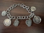 Two 1oz Silver 1983 Stefans Johannes Kruger Coins on Sterling Bracelet