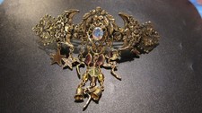 VINTAGE KIRK'S FOLLY GOLDTONE CELESTIAL BARRETTE LOWEST LAST SALE