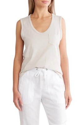 $95 - James Perse V-Neck Cotton Tank In Salt Size 1 (S)