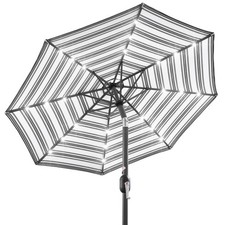 Best Choice Products Solar LED Lighted Striped Umbrella Tilt Adjustment - 10ft