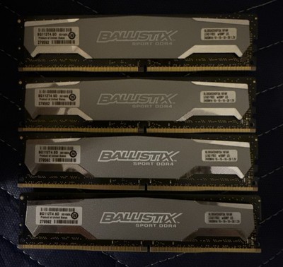 Crucial 32GB (4x8GB) Desktop RAM Memory PC4-19200 DDR4 2400MHz Micron Ballistix