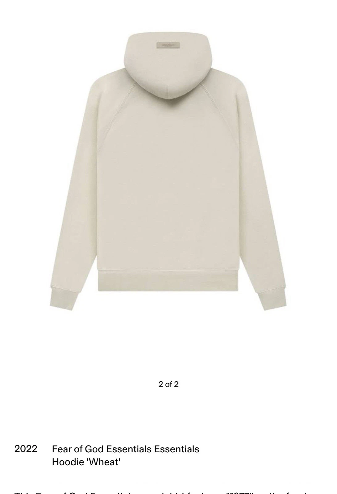 Felpa con cappuccio Essentials Fear of God uomo 1977 SS22 grano uomo XL SSENSE