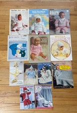 Lot of 12 Vintage Knit and Crochet Pattern Bo...