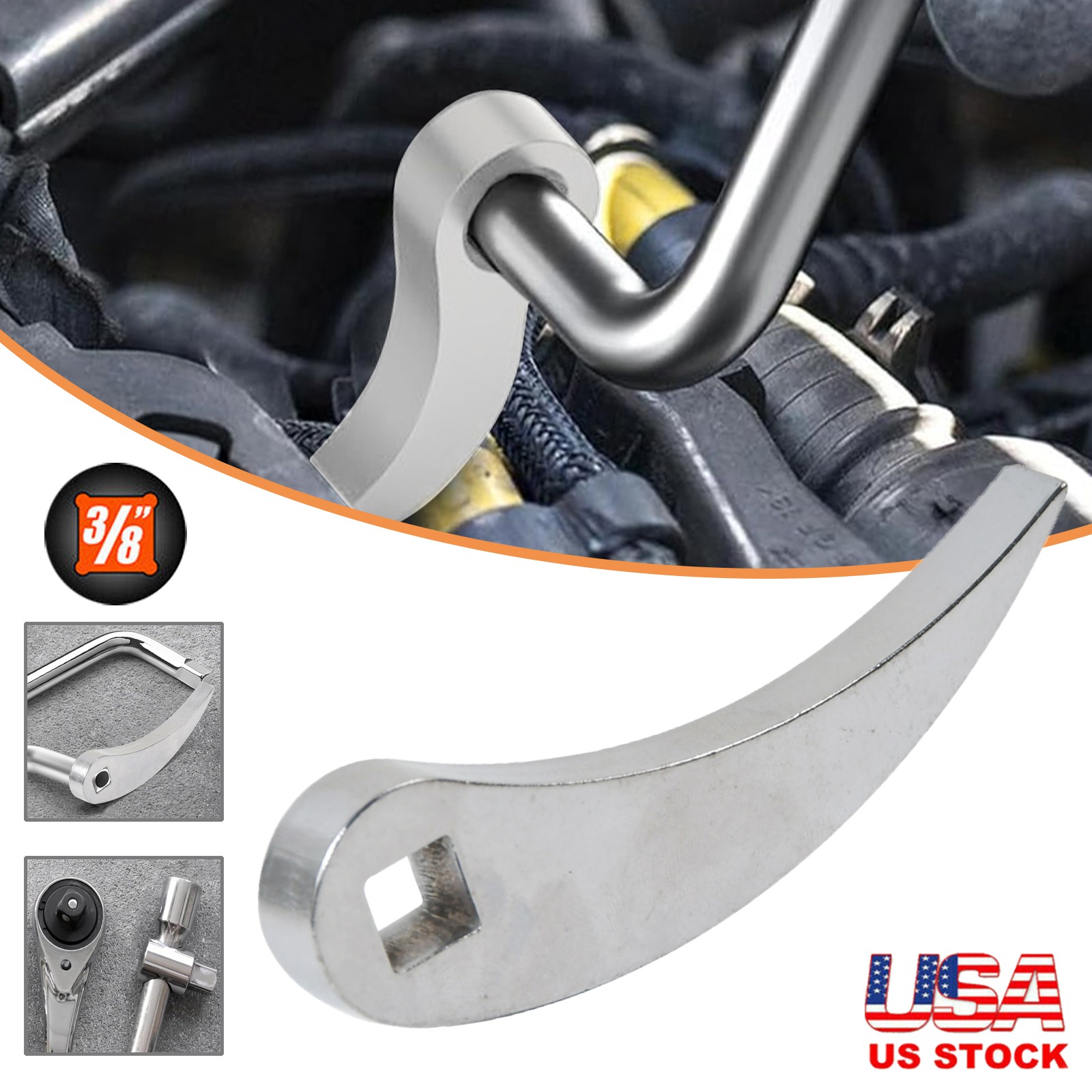 Crowbar Adapter Head Tool Adjustable Angle Head Extra Strong Pry Bar Fits 3/8"in