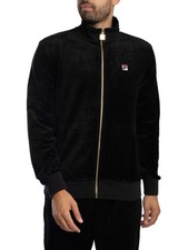 Fila Men's Nero Velour Track Jacket, Black