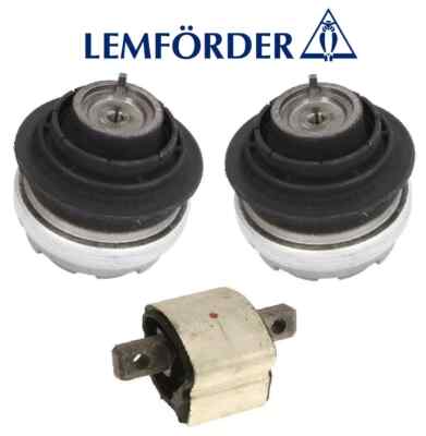 Engine & Transmission Hydraulic Mount Set of 3 Mounts LEMFORDER for Mercedes