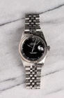 Vintage Rolex  Datejust 1980s Ref 16014 Black Dial Quickset Date 36mm Case.