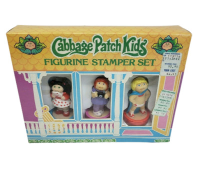 Cabbage Patch Computer VINTAGE 1984 CABBAGE PATCH KIDS 3 PC FIGURINE STAMPER SET STAMP NEW IN ...