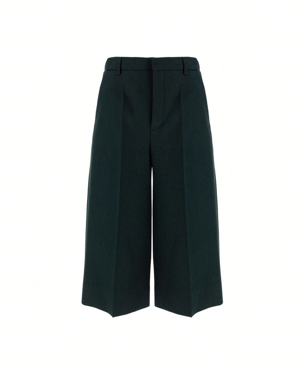Saint Laurent YSL Wide Leg High Rise Knee-length Wool