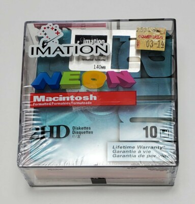Imation 3.5'' Floppy Disks Diskettes 10 Pack IBM Formatted 1.44MB  2HD New Sealed