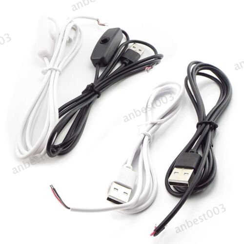5V DC 2 pin 1M USB Cable Connector power supply Wire LED light 501 on/off Switch - Picture 1 of 10