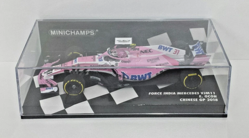 MODELLINO AUTO SCALA 1:43 F1 MINICHAMPS SAHARA FORCE INDIA OCON CHINESE GP 2018 - Immagine 2 di 4