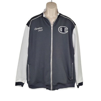 Champion 1919 Jacket Mens Size XL Black White Varsity Jacket Y2K
